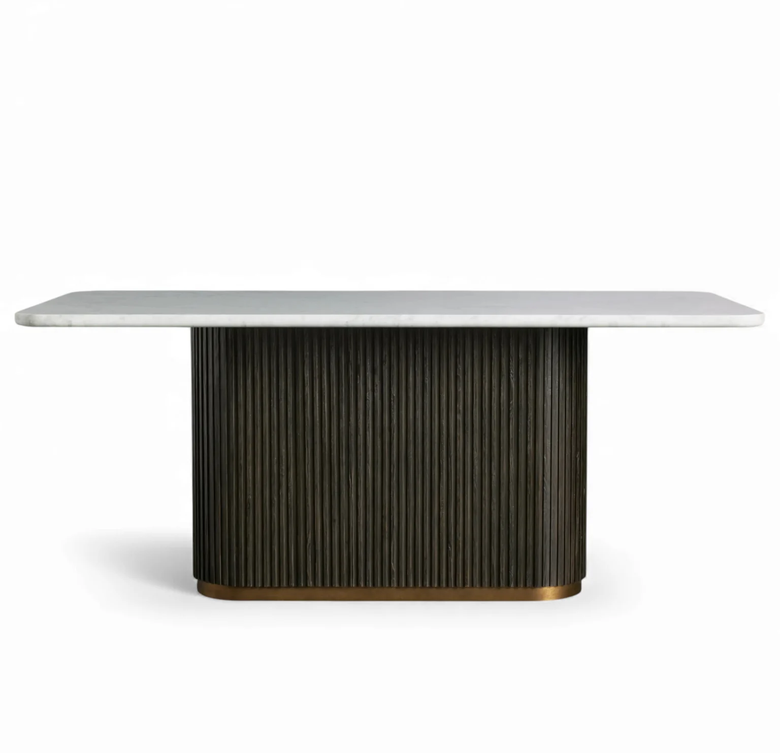 Finnley Rectangular Stone Top Pedestal Dining Table