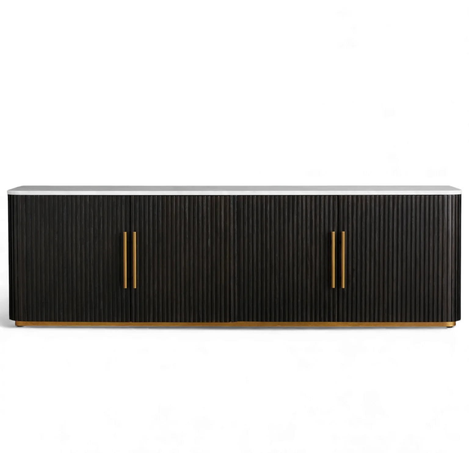 Finnley Wood Media Console with Marble Top