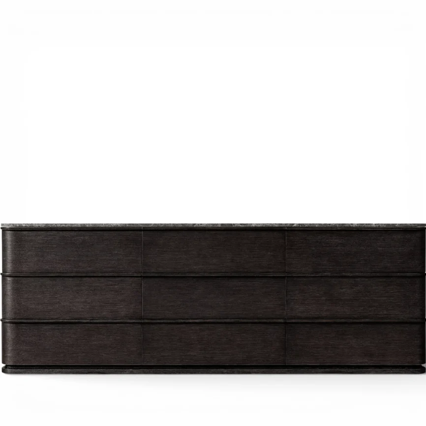 Épure Solid Wood 9-Drawer Dresser with Marble Top